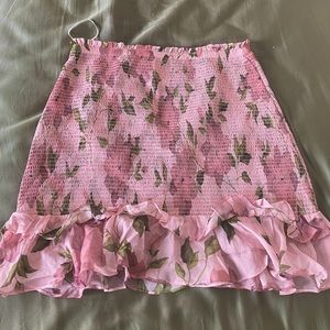 Girly floral intermix mini skirt